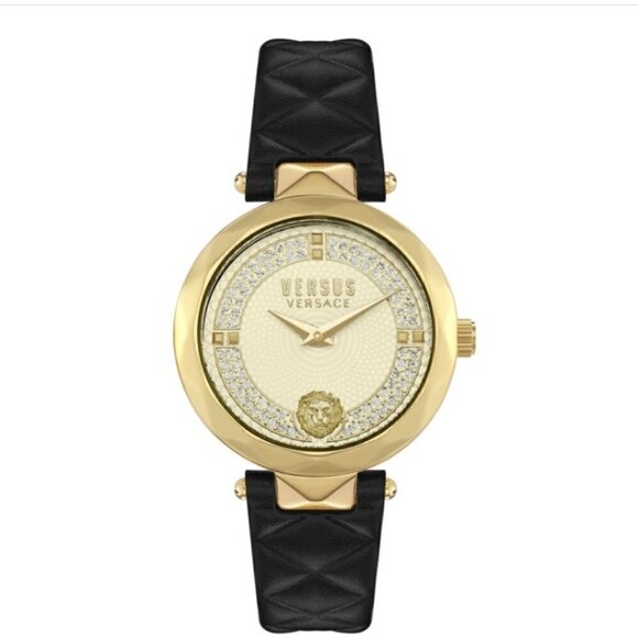 Versus Versace Womens Watch Covent Garden Goldtone Crystal & Leather Strap New‎ - Picture 3 of 12